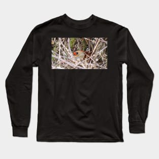 Female Northern Cardinal Sitting On Her Nest Long Sleeve T-Shirt